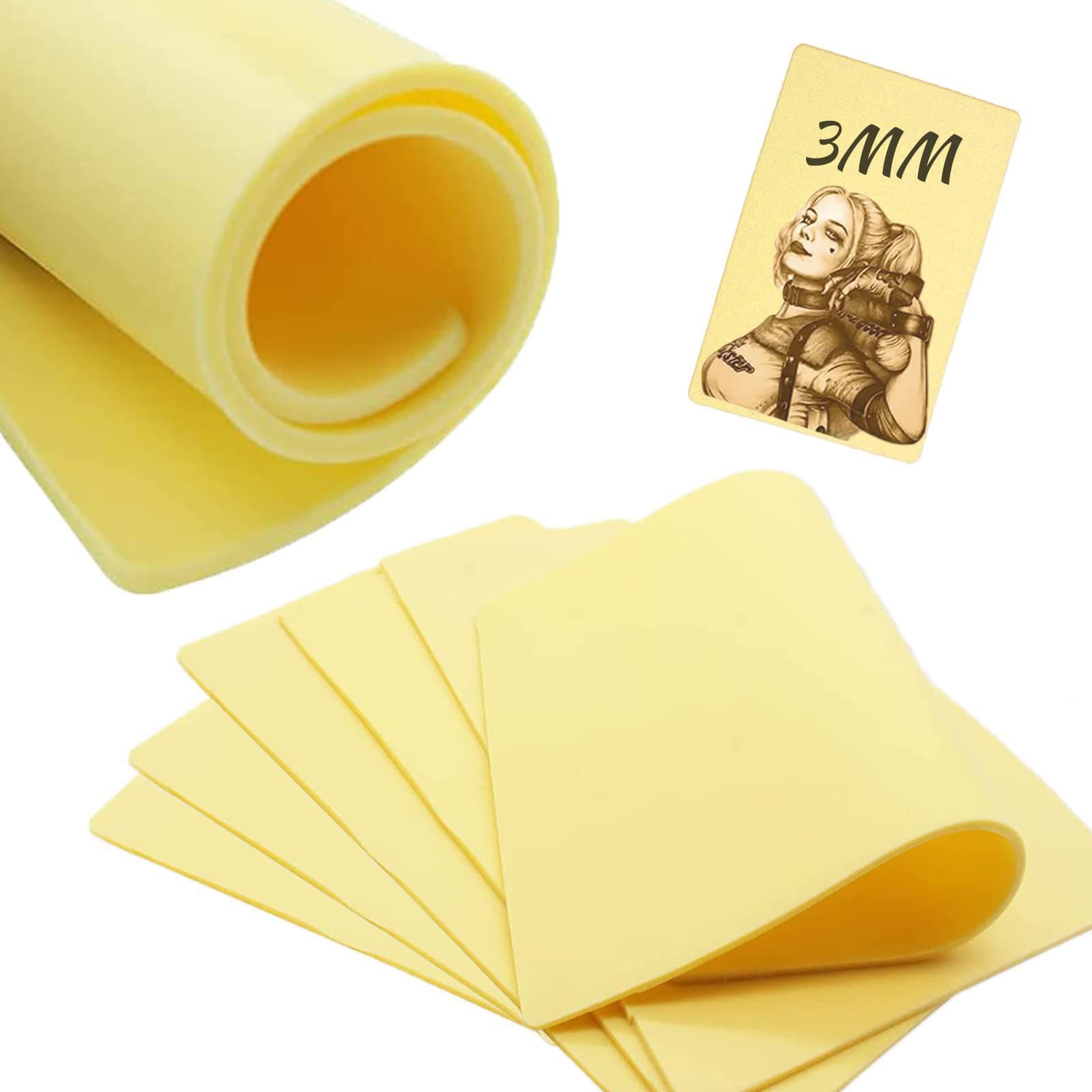 3mm thickened A4 tattoo practice skin, yellow silicone simulated leather, specially designed for tattoo practice and permanent makeup.