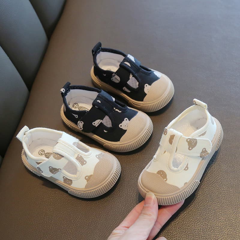 Chunqiu Square Mouth Baby Shoes Cartoon Soft Sole Toddler Shoes Boys and Girls Infant Shoes TPR Sole Canvas Shoes