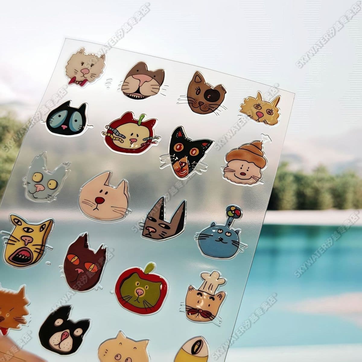 Funny Cute Cat Kitty Hello Kitty Jelly Nail Stickers In Stock Camera Pen Cup Stickers