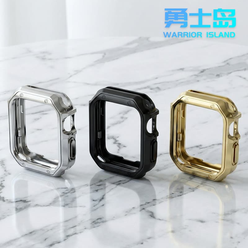 Compatible with Apple Watch Case for iWatch Series 8 9 10 Electroplated TPU Half-Pack Soft Protective Case 45mm 49mm