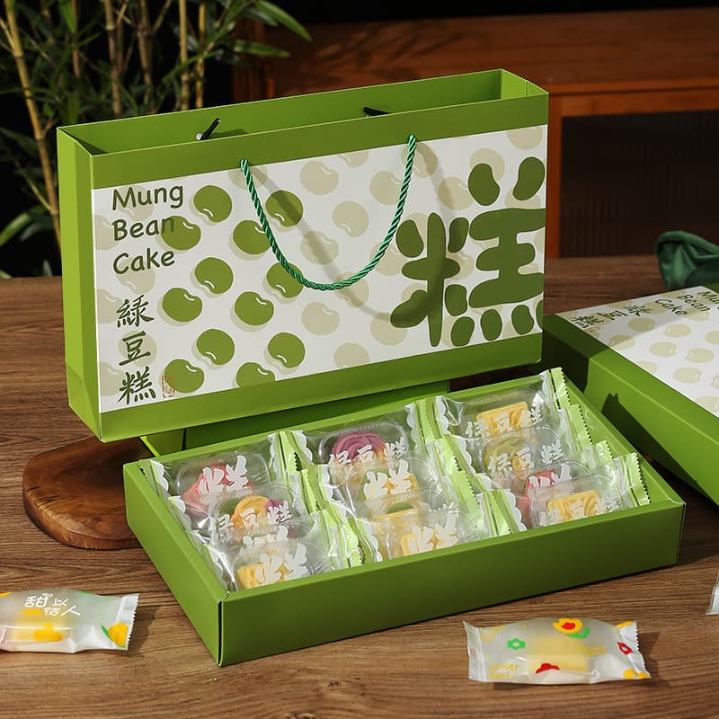 New Mung Bean Cake Packaging Box 12-Count Dragon Boat Festival Gift Box Bakery Handmade Mung Bean Ice Cake Box Chinese Pastry Box