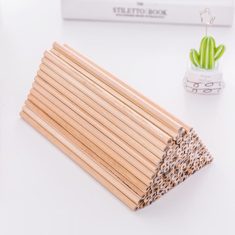Raw Wood Pencil Children HB Hexagonal Sketch Stationery Primary School Factory Wholesale T Lead Doodle