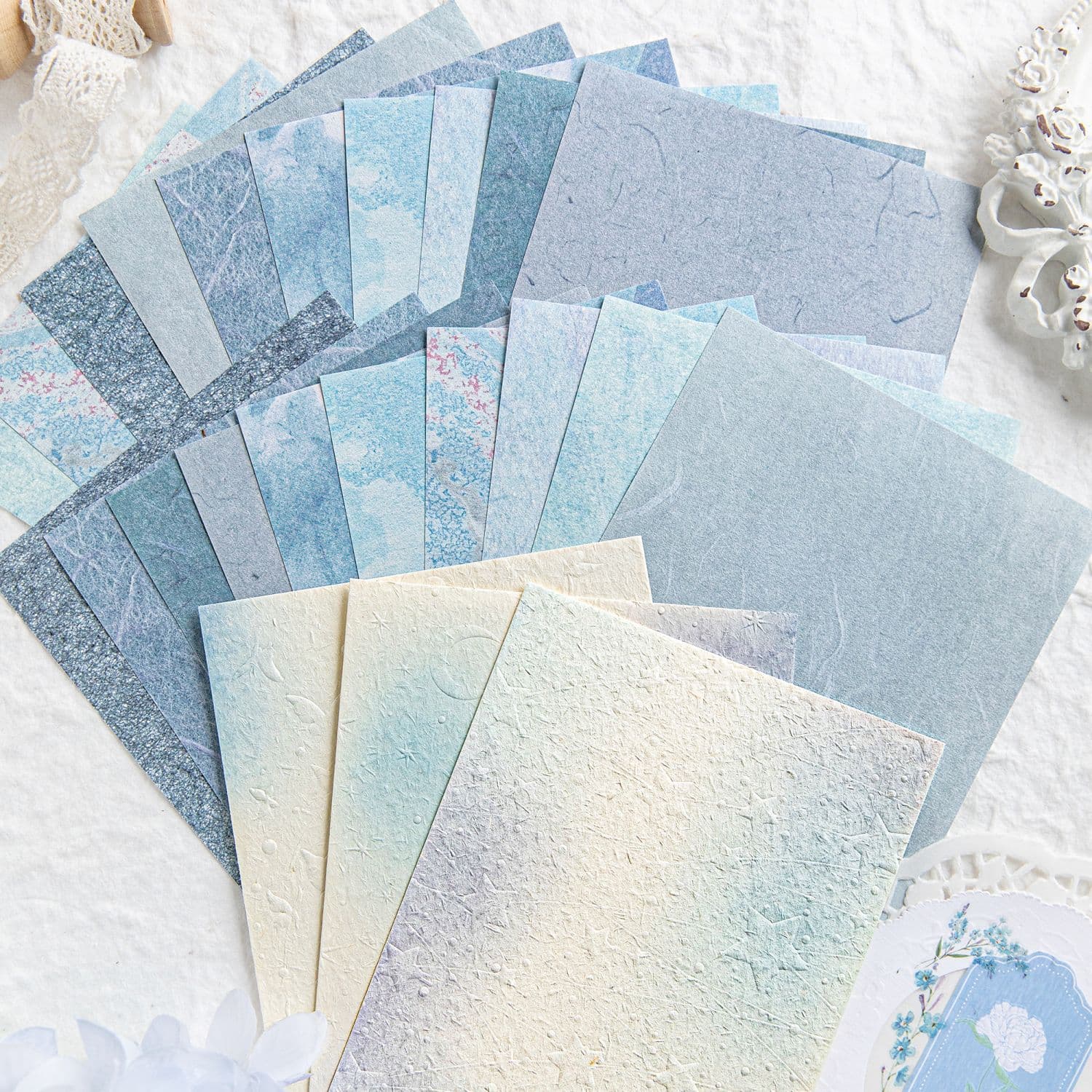 Momo Material Paper - Blush Color Series Salt-style Watercolor Blur Texture Planner Itabag DIY Decoration Base Paper