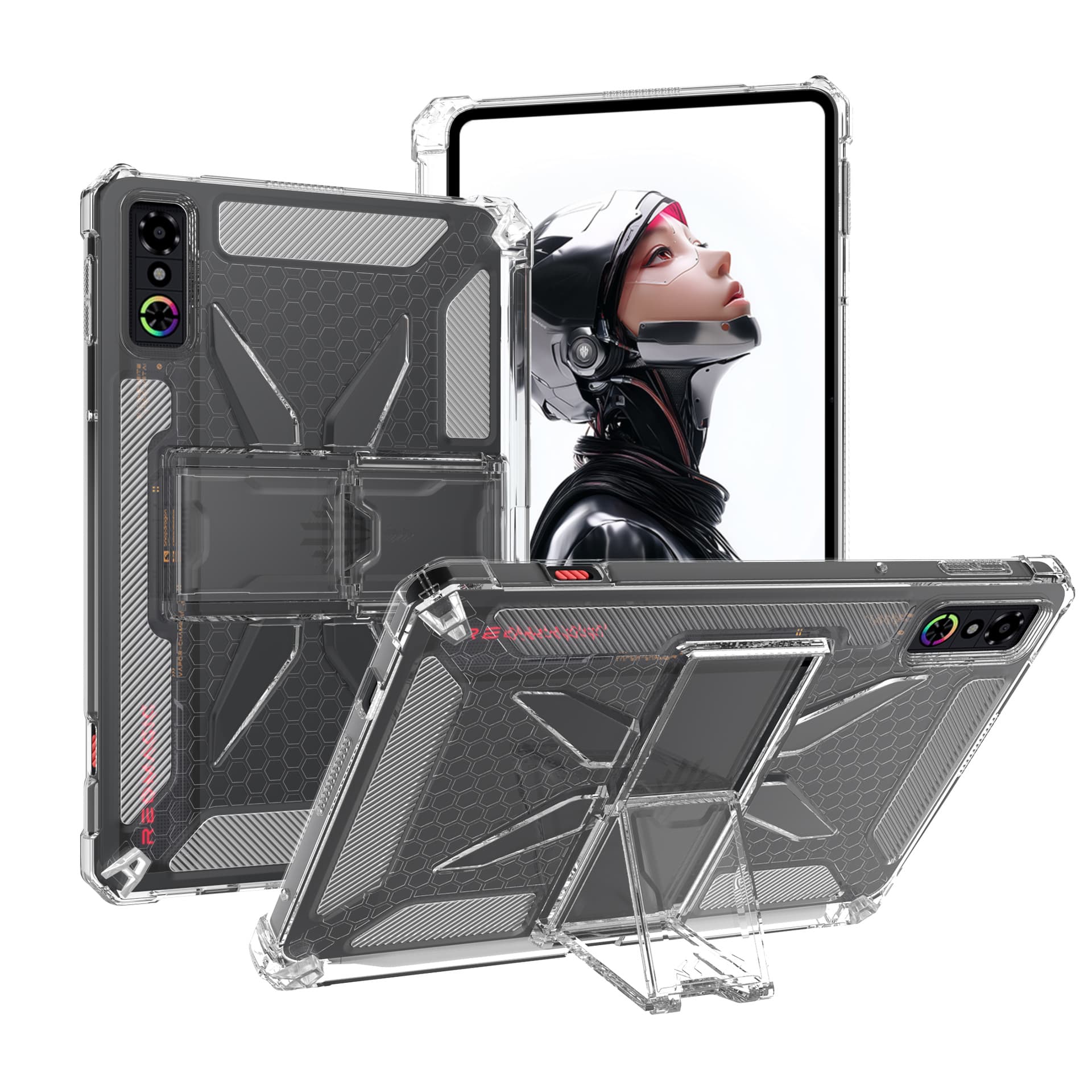 Compatible with ZTE RedMagic Gaming Tablet 3 Pro 9.06" RedMagic Case with Stand and Pen Slot Transparent