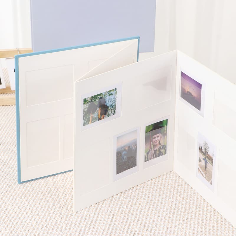Postcard Organizer Accordion DIY Folding Album 5 Pages Card Photo Foldable Hand-Drawn Creative Book Card Holder