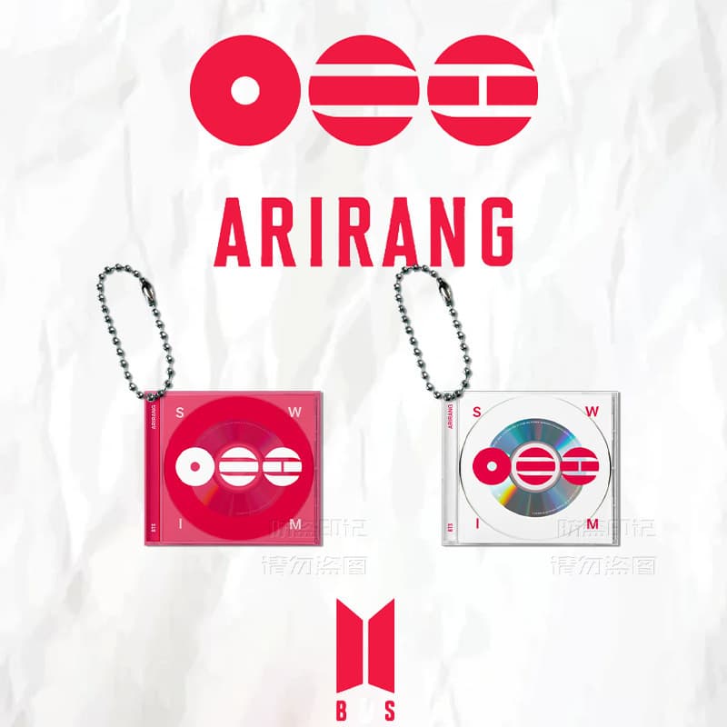 BTS 'ARIRANG' CD Acrylic Keychain Vinyl Record JK V Merchandise