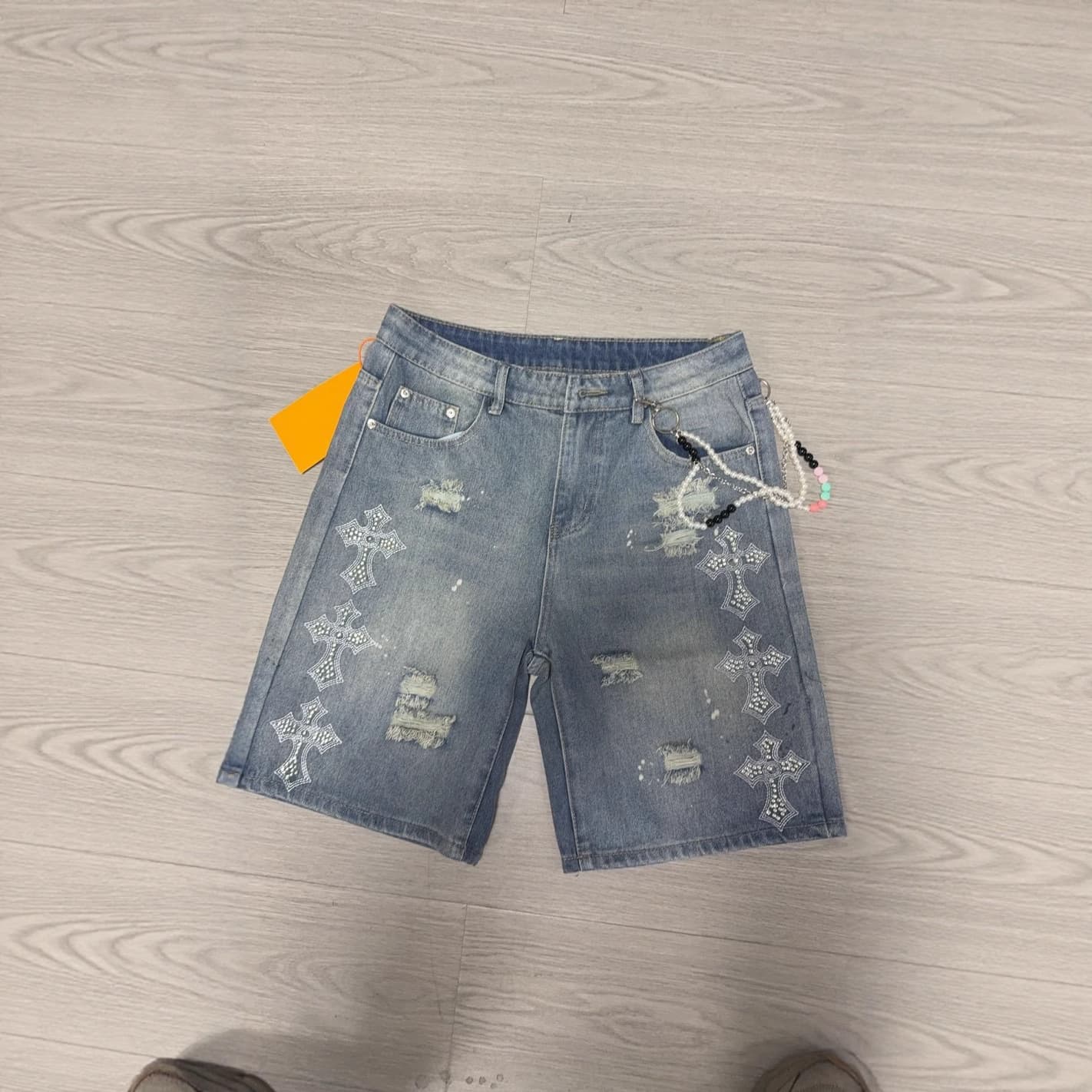 Men's denim shorts Cross-Border American High-Street Denim