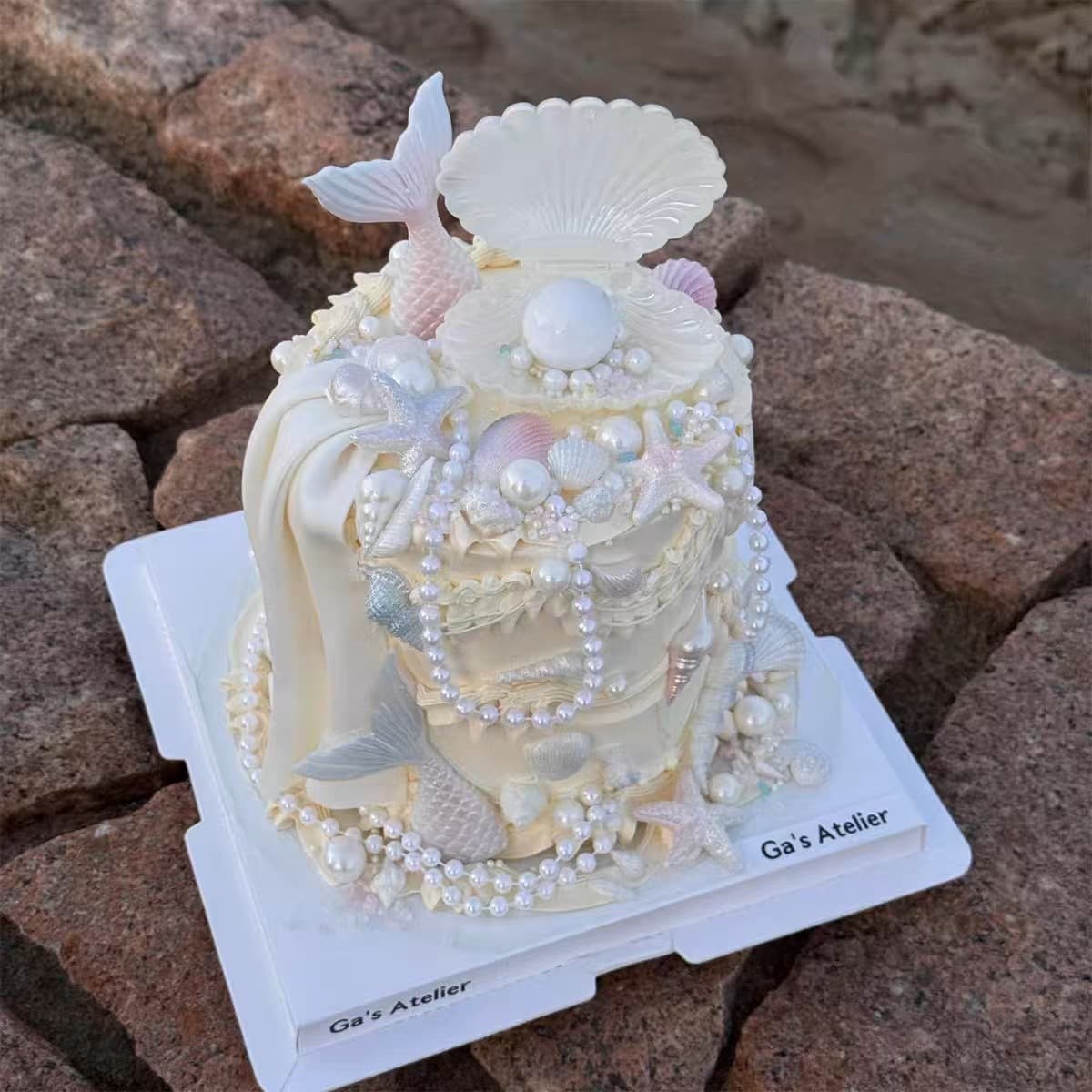Internet celebrity ins style dreamy shell cake decoration crystal sugar mermaid silicone mold fairy birthday ornaments