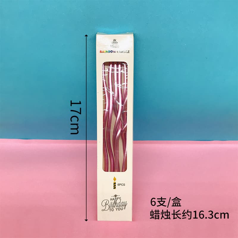 Curved Candle Spray Gold Color Bent Baking Cake Candle Boxed Creative Party Decoration Curved Candle Wholesale