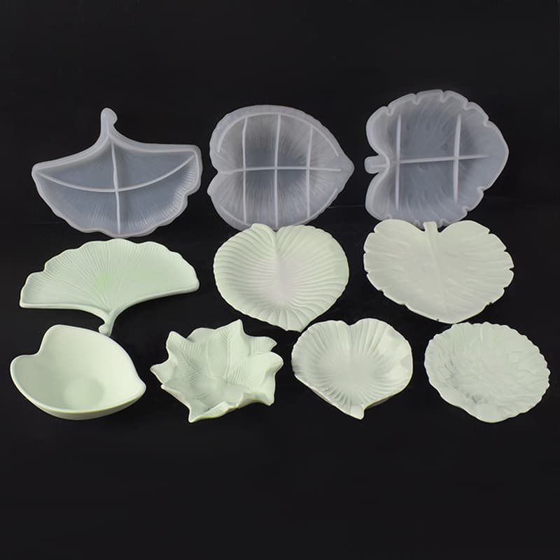 Gypsum Cement DIY Leaf Dish Mould Ginkgo Turtle Back Leaf Jewelry Tray Resin Mirror Silicone Mould