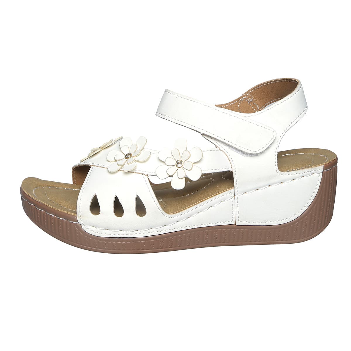2026 Summer Hollow Thick-Soled One-Strap Sandals for Women, Cross-Border Oversized Wedge Roman Retro Sandals