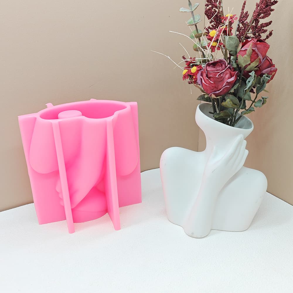 Minimalist Human Art Vase Silicone Mold Home Living Room Floral Decoration Ornament Mold Cross-border Best Seller