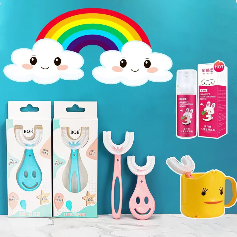 Children's U-Shaped Toothbrush, Infant Silicone Toothbrush, Soft Bristle Toothbrush Wholesale Factory Cross-Border E-Commerce Toothbrush Factory