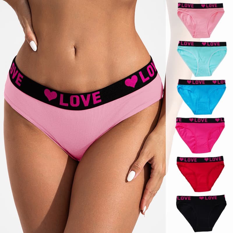 New cross-border women's underwear, mid-waist, solid color, cotton, simple, breathable, comfortable, and youthful. Panties