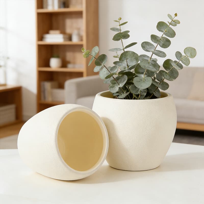 Nordic Minimalist Large Flower Pot Indoor Living Room Decorative Ornament Imitation Ceramic Plastic Blow Molded Planting Pot