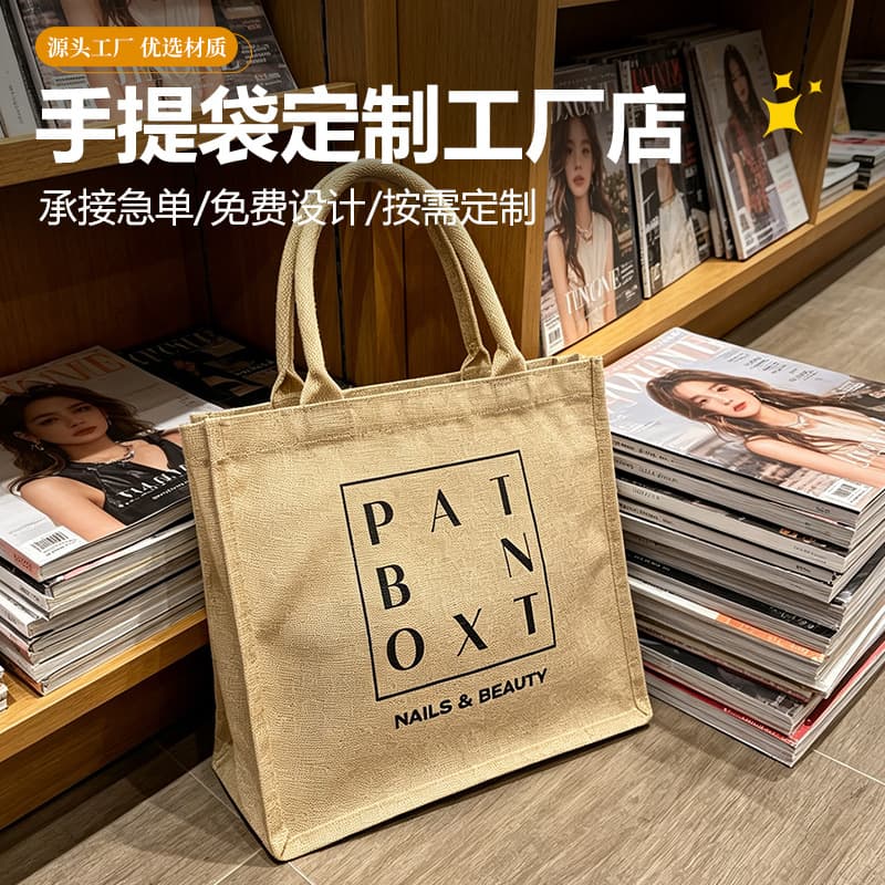 Cotton Linen Tote Bag Printed Lunch Bag Large Capacity New Style Handbag Letter Print Women's Bag Wholesale