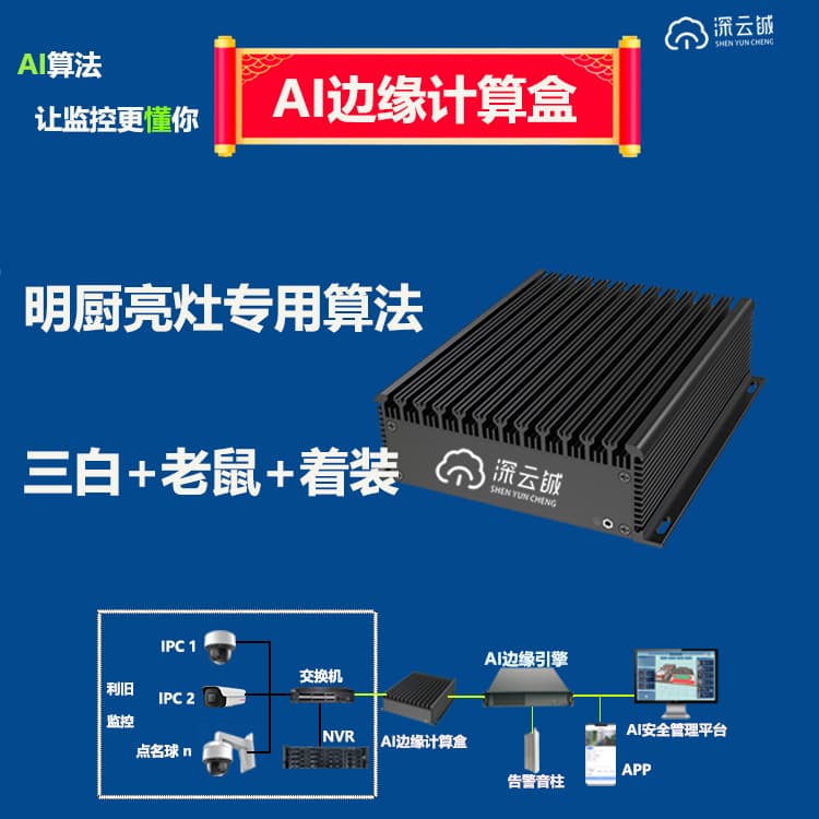 Secondary Development Food Safety Management Violation Behavior Recognition Uncovered Headgear Alert Surveillance Video Analysis Edge Computing Box