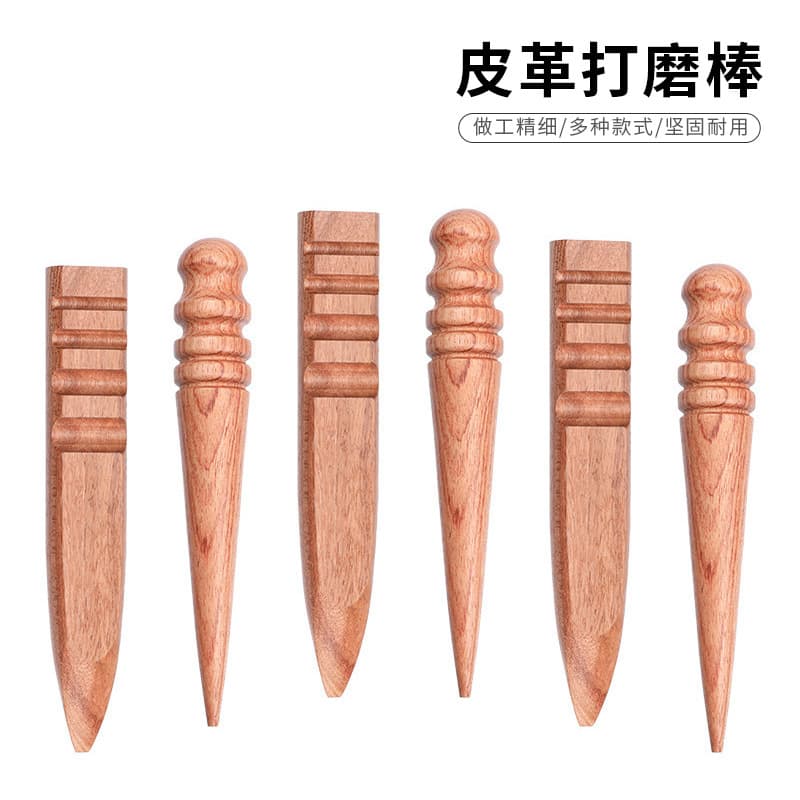 Brazilian Rosewood Sanding Stick, Round Wooden Stick, Flat Sanding Stick, Edge Trimming Leather Sanding Stick, Handmade DIY Leather Tool