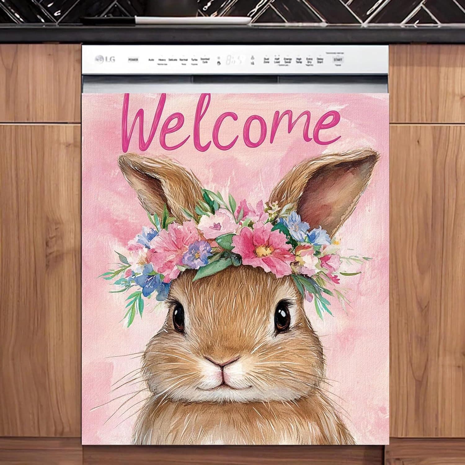 Cross-border New Easter Holiday Truck Rabbit Print Washing Machine Stickers Dishwasher Decoration Home Kitchen Arrangement