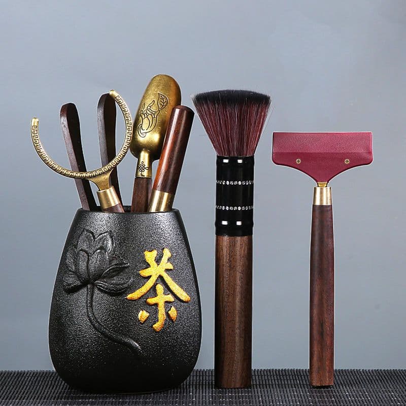 Complete Tea Set and Accessories: The Six Gentlemen of Tea Ceremony, Kung Fu Tea Brewing Tools, Tea Tongs, Tea Knife, Water Scraper