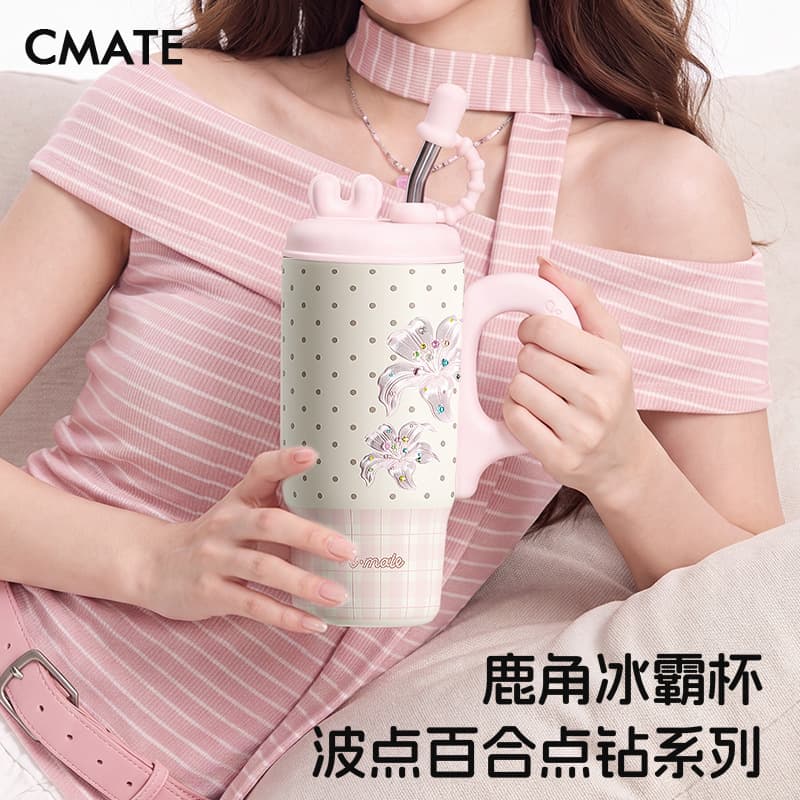 Stylish 316 Stainless Steel Insulated Tumbler with Straw, Tea Strainer, Portable for Car, Students, and Couples