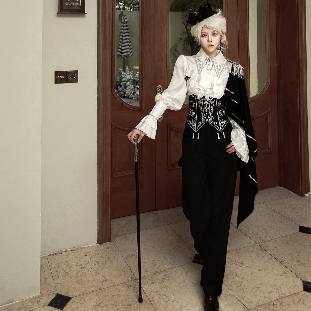 Original design by Xiong Doujiang and Wang Yue: Lolita Women's Lolita Waist Belt Top and Pants Daily Set 7397