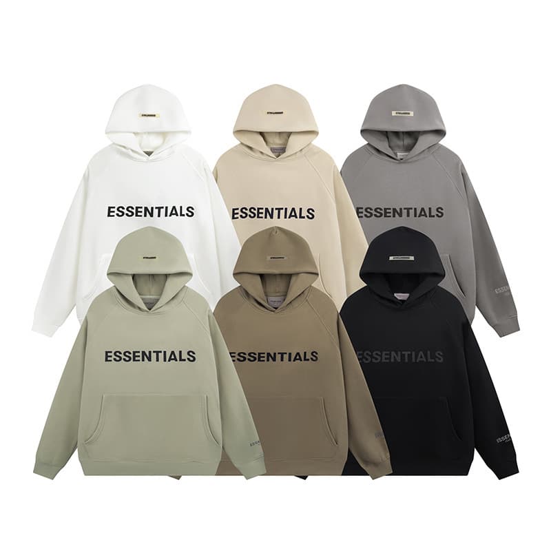 Cross-border American ESS high street trendy brand multi-line FOG letter plus velvet sweatshirt for men and women loose hooded jacket for couples