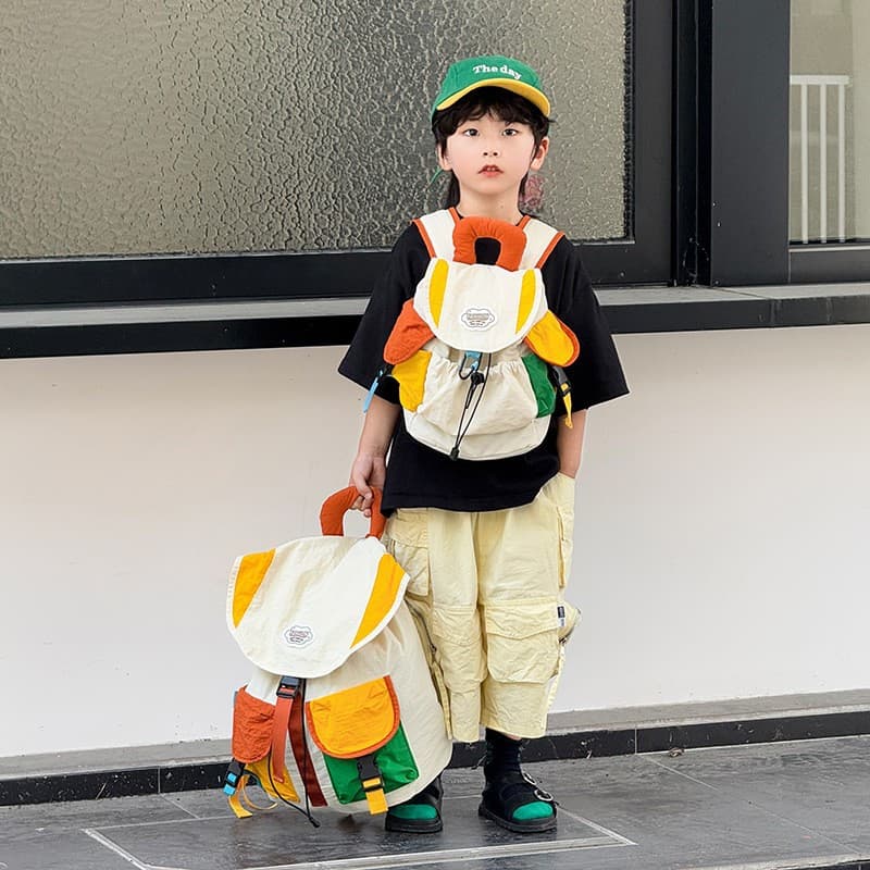 2026 New Kids' Color-Block Backpack, Lightweight and Breathable Kindergarten School Bag for Boys and Girls, Outdoor Travel Mini Backpack