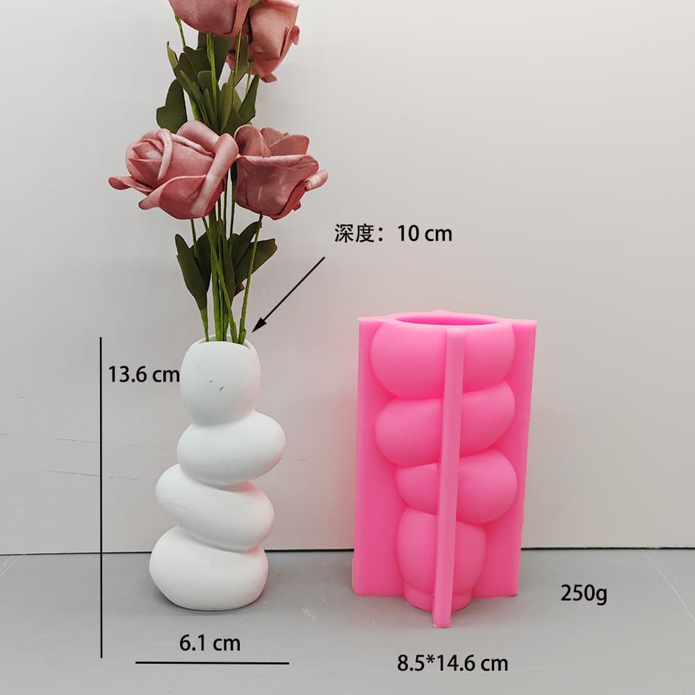 ins style special-shaped pebbles dry flower arrangement gypsum resin vase silicone mold, diy aromatherapy candle mold