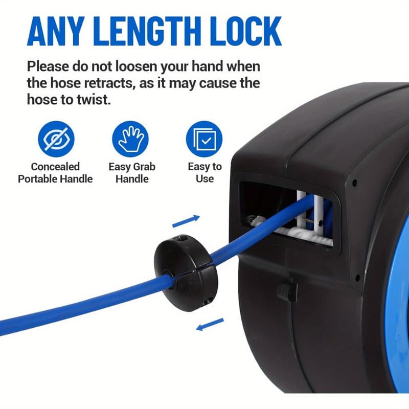 3/8 in x 50 Ft Hybrid Hose Air Compressor Hose Reel
