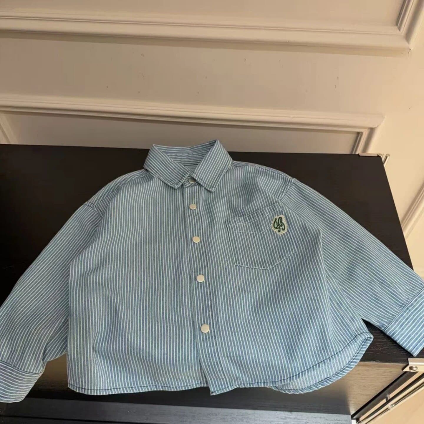 Kids Spring Autumn Korean Style Fashionable School Style Striped Shirt Children Casual Neutral Simple Versatile Shirt Jacket
