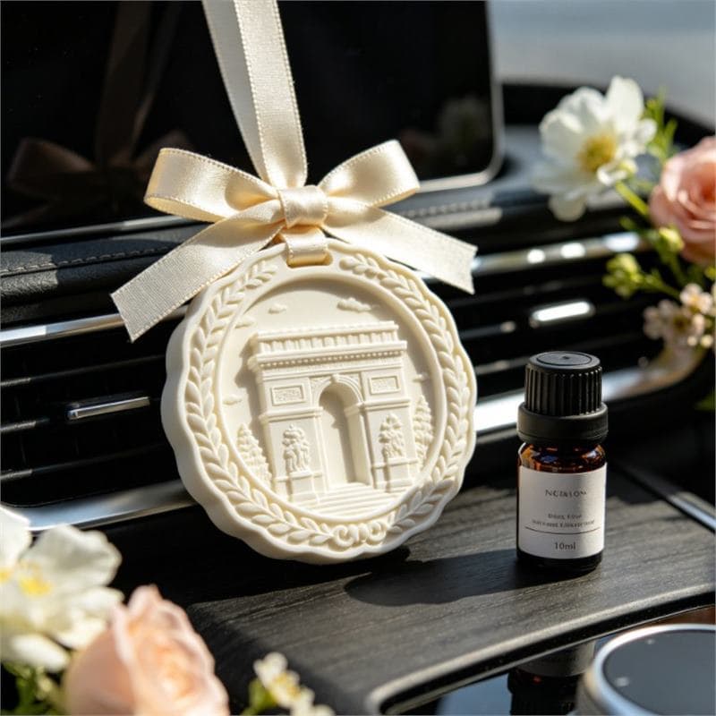 European Church Style Plaster Aroma Pendant Gothic Architecture Relief Scented Car Diffuser Stone Long-Lasting Fragrance