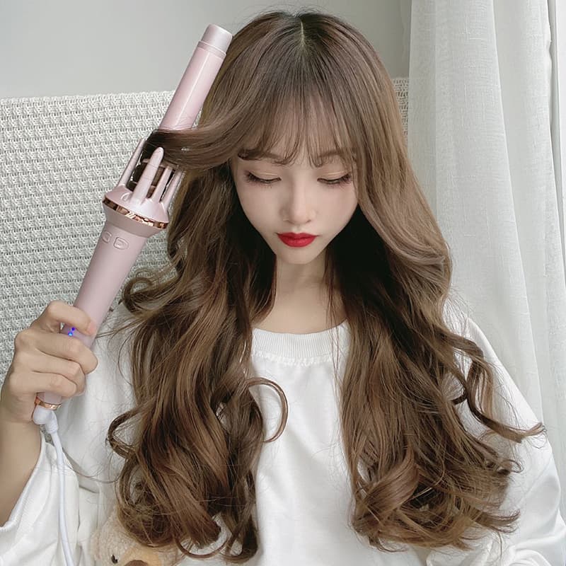Automatic Curling Iron Large Curl Big Wave Electric Rotating Curler Anti-Damage Negative Ionic Curling Tool for Lazy Users