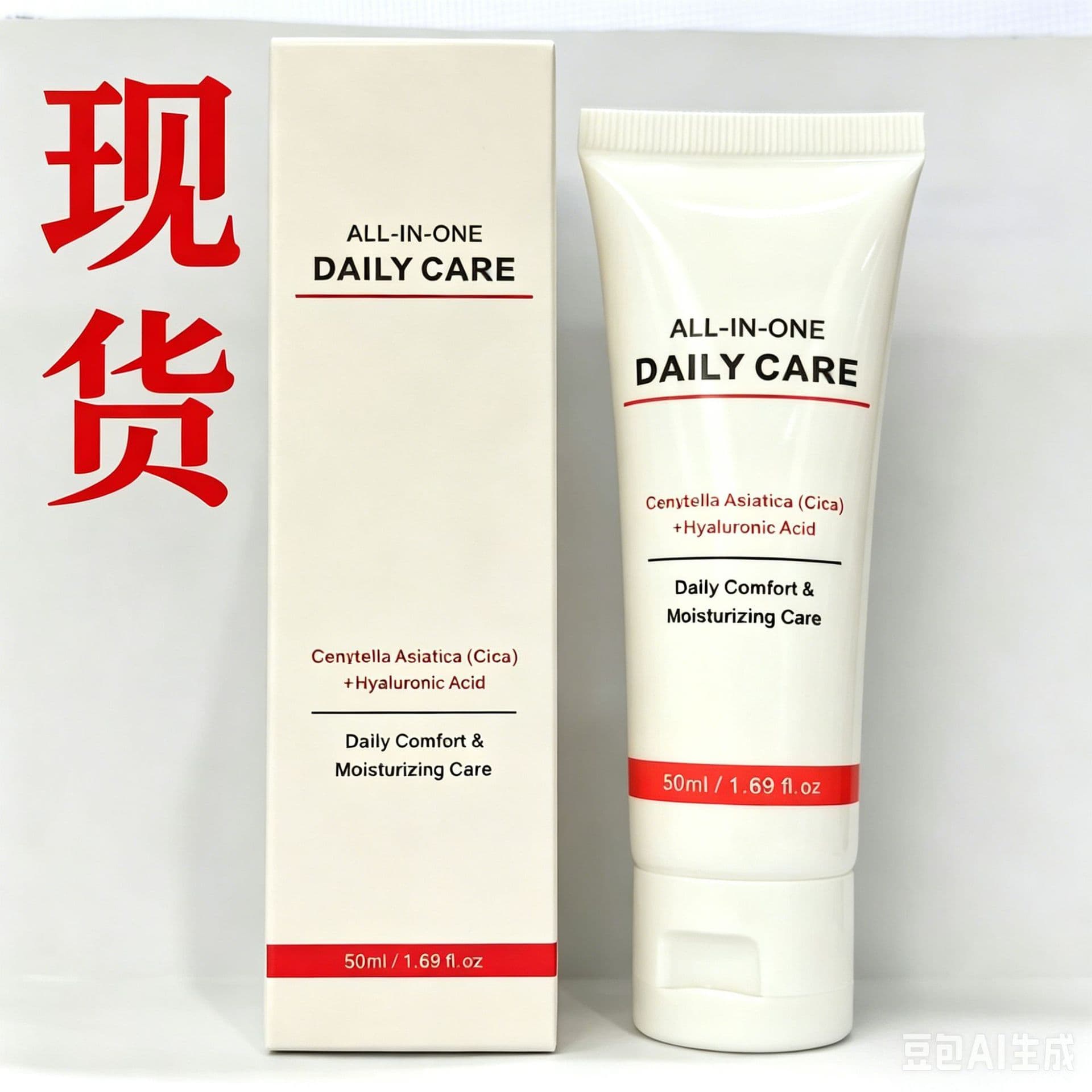 Cross-Border In Stock Cica Cream Cica + Hyaluronic Acid Repair Redness Sensitive Skin Hyaluronic Acid Moisturizer