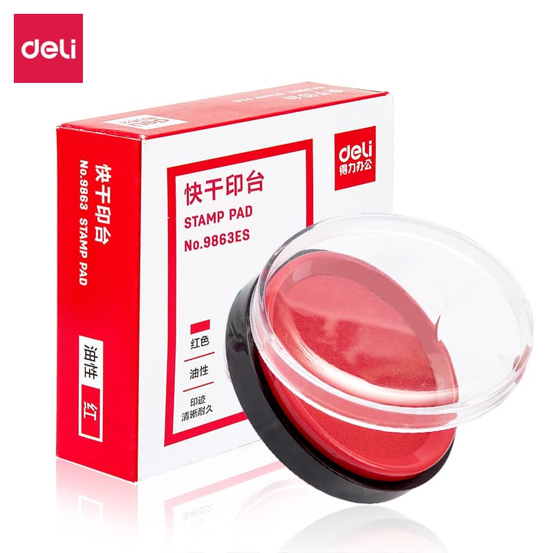 Deli Stationery Quick-Dry Ink Pad for Financial Seals, Large Size Stamp Pad Refill Ink Wholesale