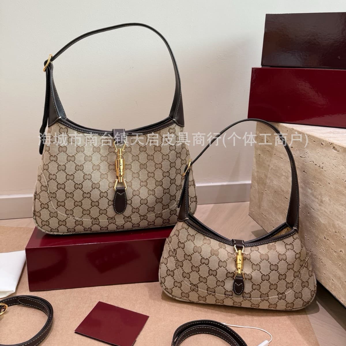 26 New G’s Jackie Bag Cowhide Handbag Underarm Bag Dinner Bag Crescent Bag Shoulder Bag Crossbody Bag