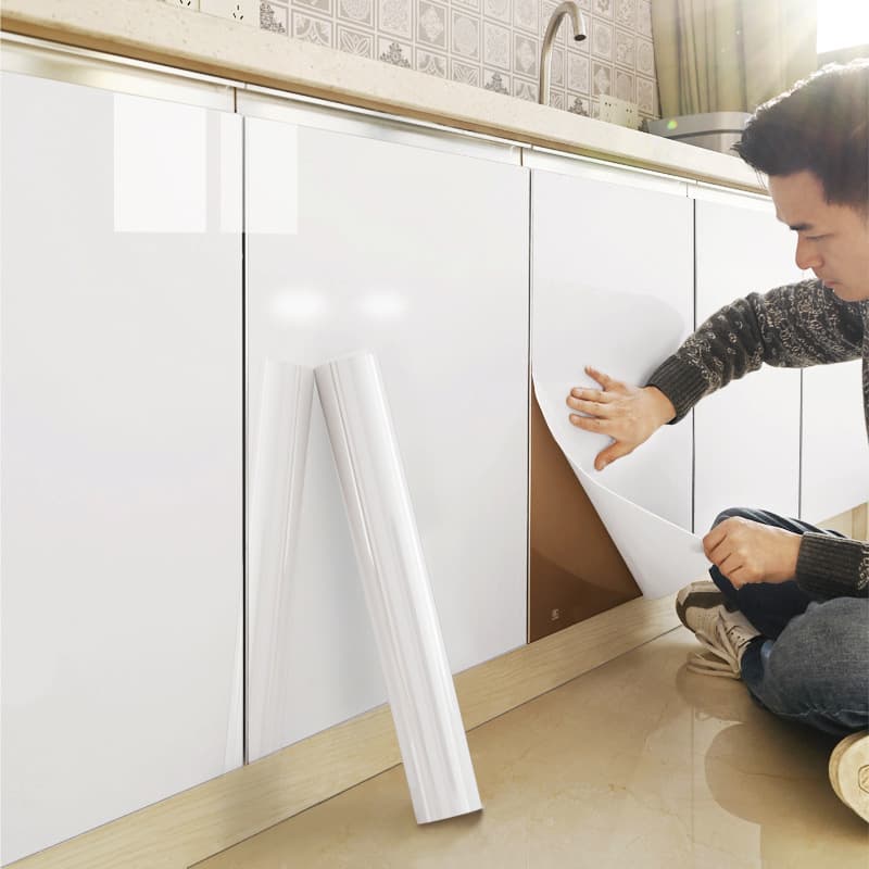 Cabinet Sticker Furniture Renovation Wardrobe Door Wall Film Desktop Moisture-Proof Waterproof Self-Adhesive Kitchen Oil-Proof Sticker