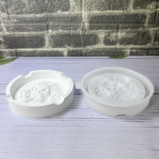 S1832 Skull Ashtray Decorative Cement Plaster Mold DIY Silicone Mold