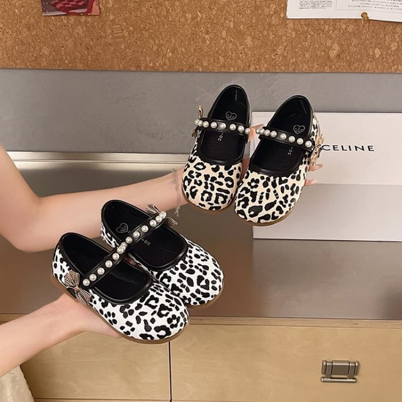 Bow-tie flat small single shoes for women 2026 spring and autumn new leopard print versatile flat Mary Jane shoes wholesale