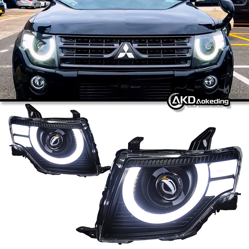 Specially used for 2004-20 Bobcat Mitsubishi Pajero V97 headlight assembly guard style modified LED flow steering