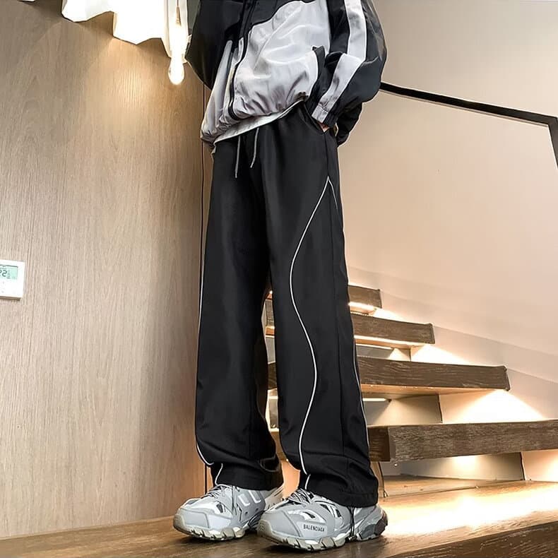 Casual Reflective Waterproof Quick-Dry Outdoor Pants Cross-Border Sports Pants Wearable Versatile Loose Straight Wide-Leg Pants