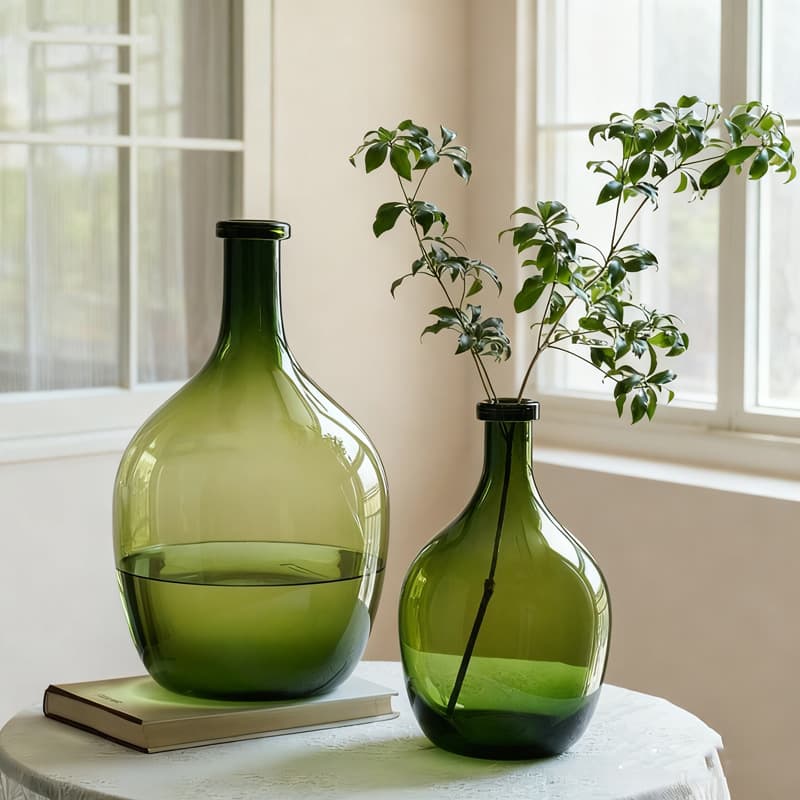 Minimalist Vase for Living Room Decoration, Glass Hydroponic Vase for Snow Willow, Mazuimu, Nandina, and Bells of Ireland Floor Ornament