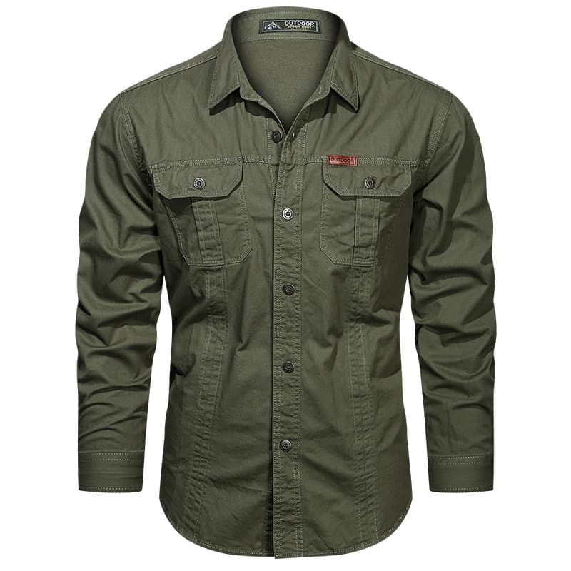 2026 Spring/Summer New Shirt Men Long Sleeve Cotton Casual Solid Color Shirt Middle-Aged Youth Workwear Slim Fit Jacket