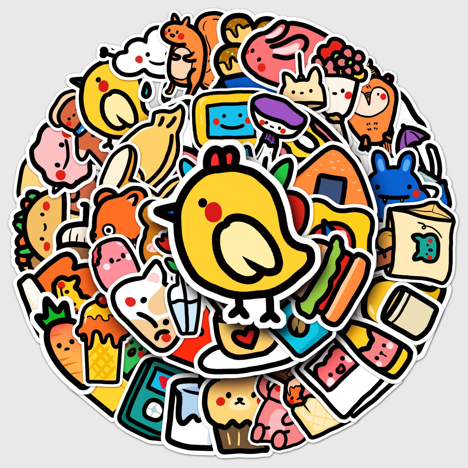 50pcs Kids' Doodle Original Guka Cartoon Stickers Waterproof for Phone Case Luggage Decoration