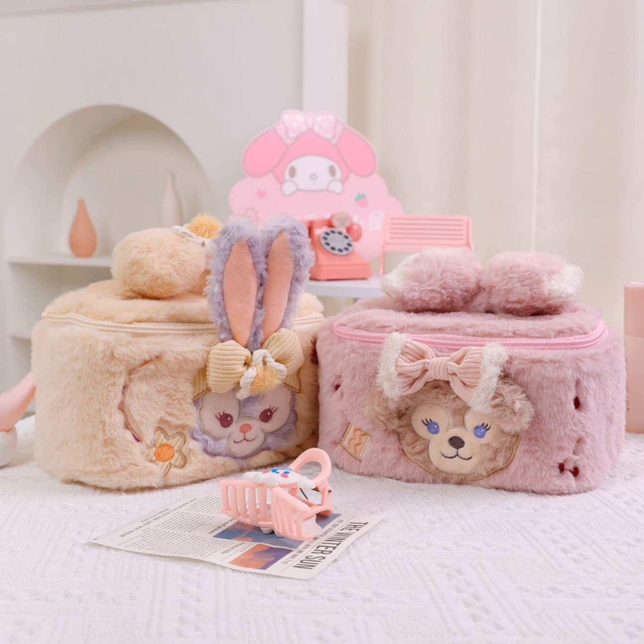 Cute Cartoon Cosmetic Bag Large Capacity Travel Portable Makeup Organizer Tote High-Quality Gift