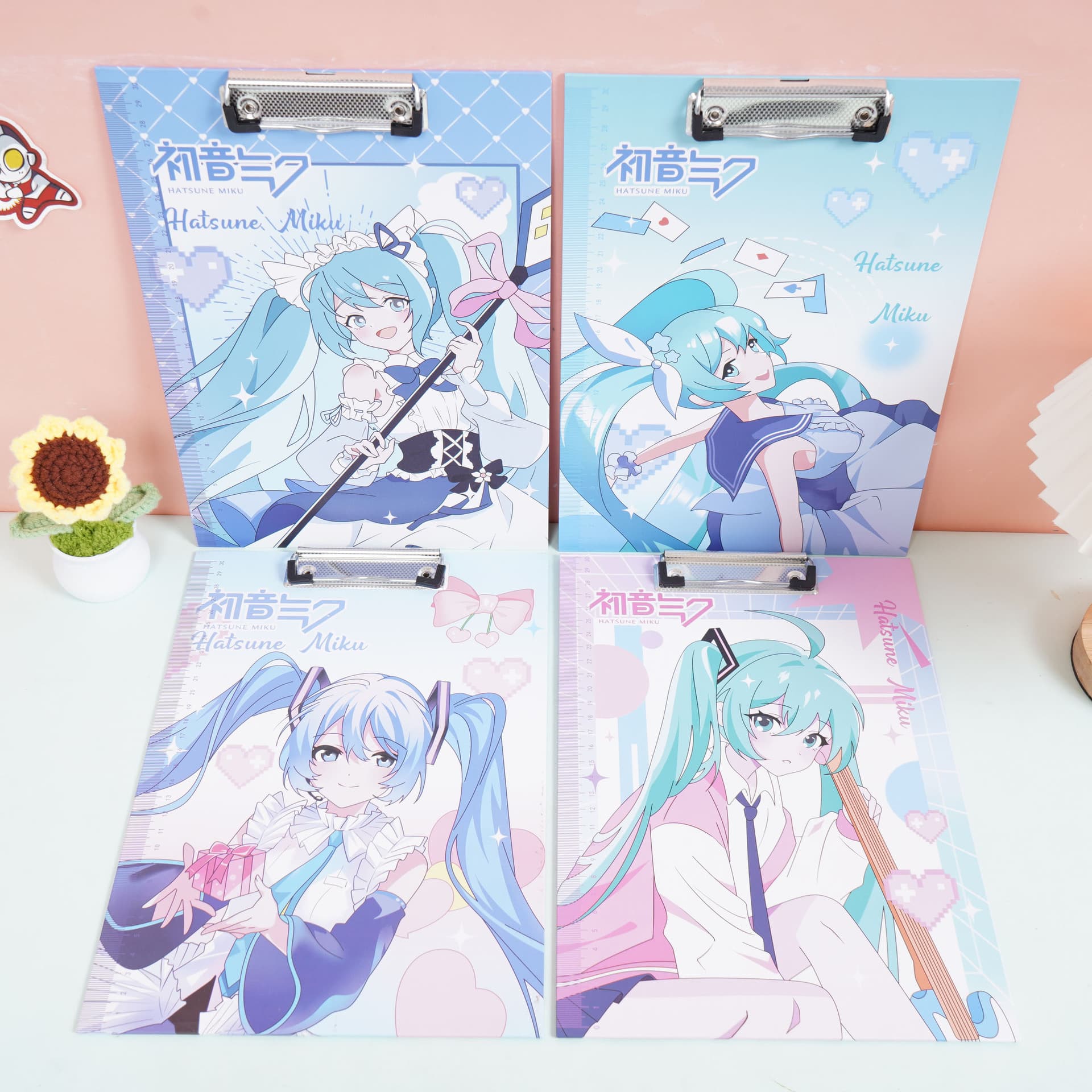Animation A4 Board Plywood Double-Sided Folder Office Student Exam Writing Pad New Thickened Cardboard Clip