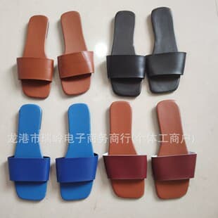 Flat Slippers for Women Foreign Trade Large Size Breathable Home Slippers Womens Cut Off Slippers
