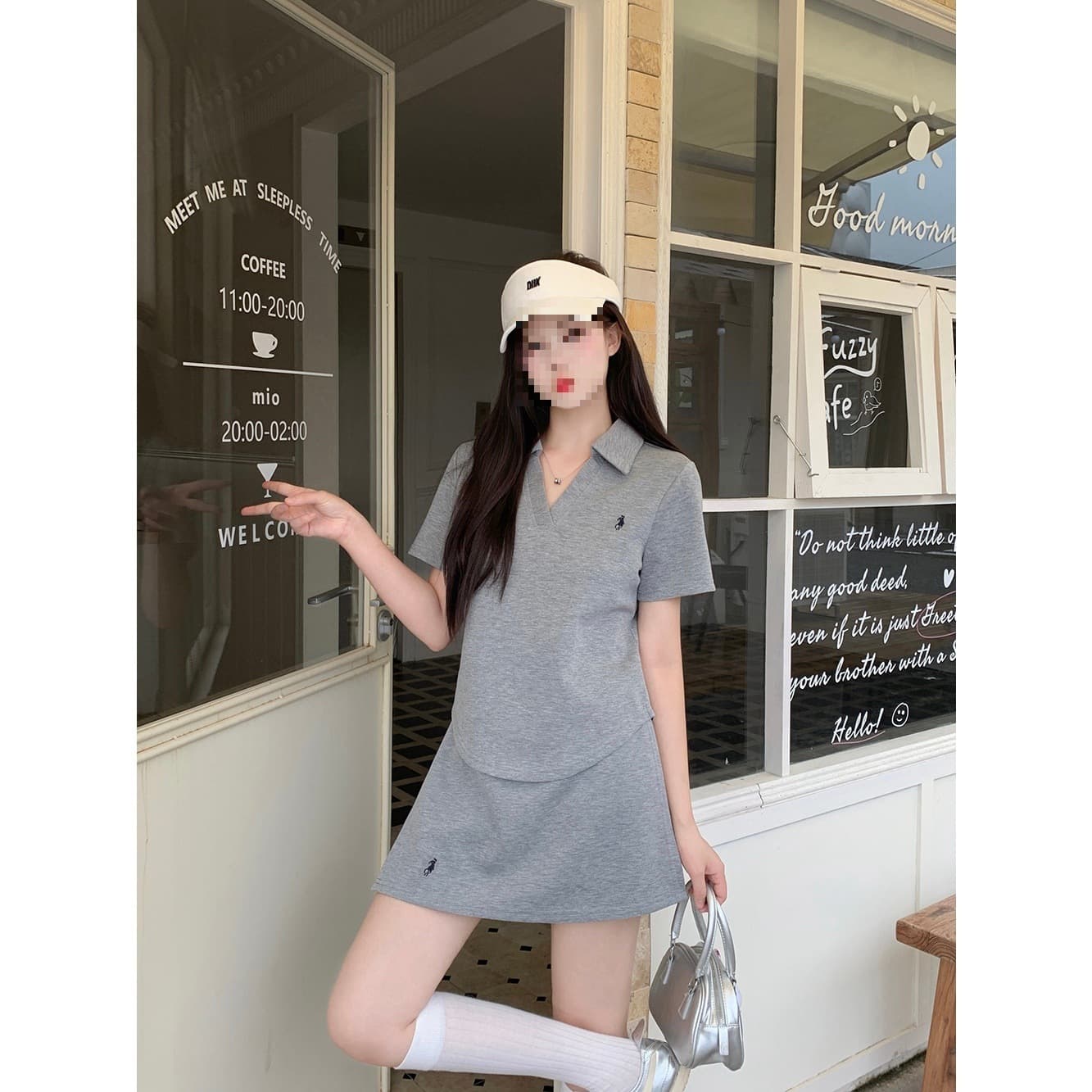 2026 Summer New Plus Size Women's Sporty Embroidered Short Sleeve Short Skirt Fashion Two-Piece Set 3309 Black