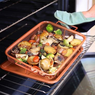 Copper Colored Drain Rack Oil Drip Rack Grill Baking Tray 2-Piece Set Factory Direct Export COPPER