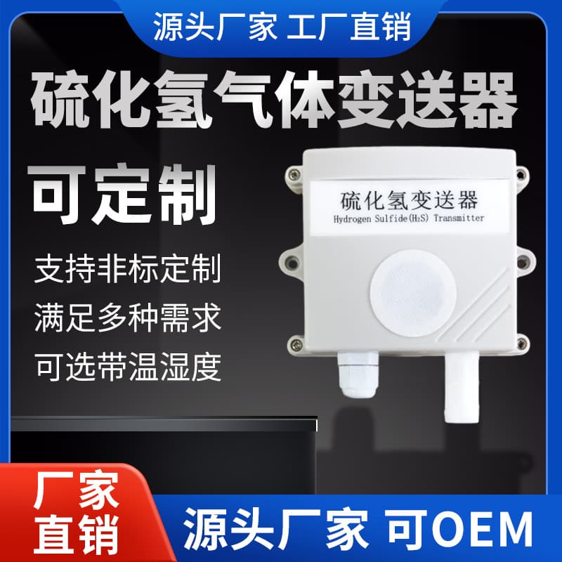 Hydrogen sulfide (H2S) detector and analyzer, industrial-grade gas transmitter, 4-20mA hydrogen sulfide sensor, RS485.